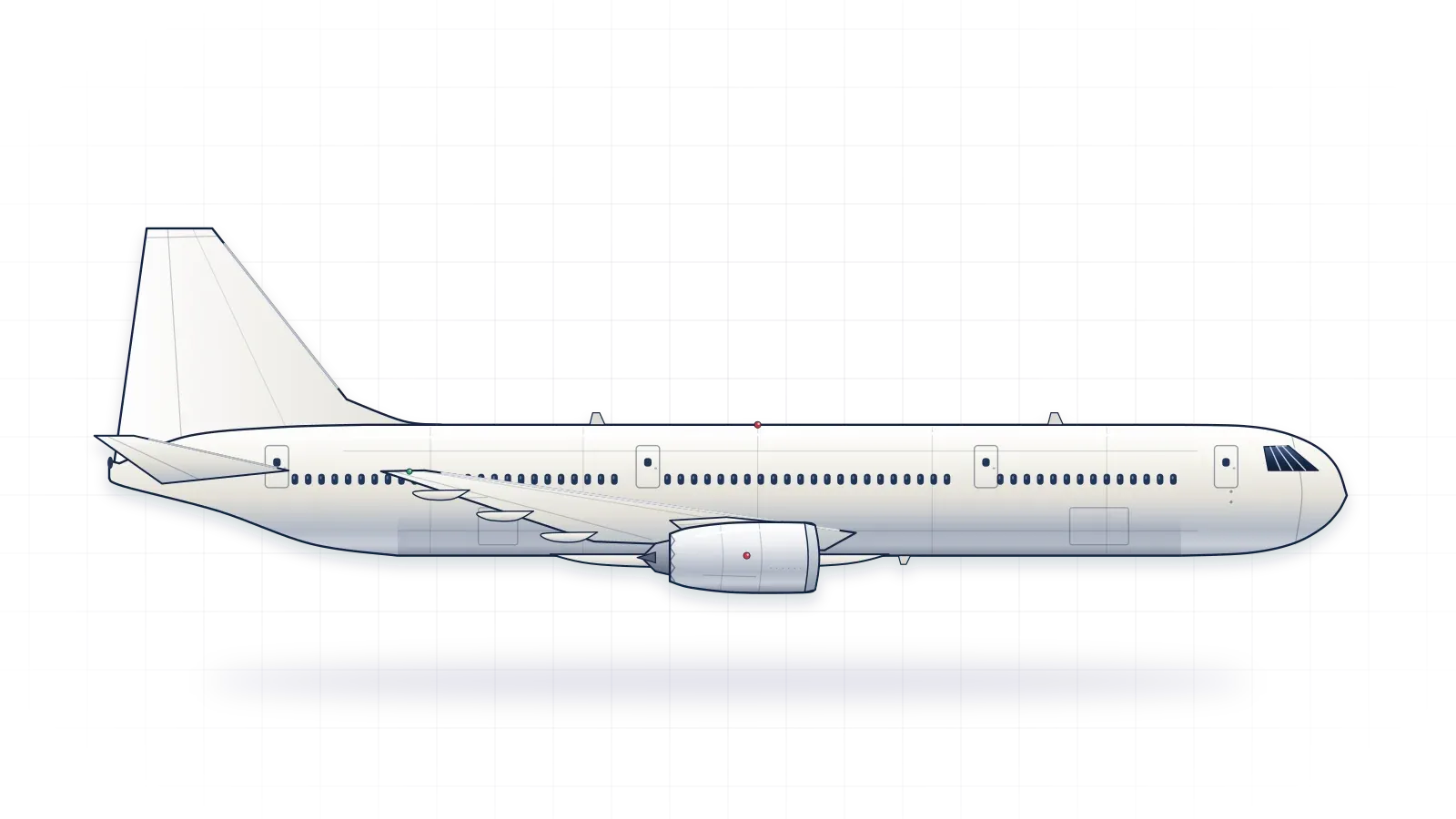 Boeing 787 Dreamliner drawn as a collector's print: widebody airliner with two turbofans, in a plain finish with no markings