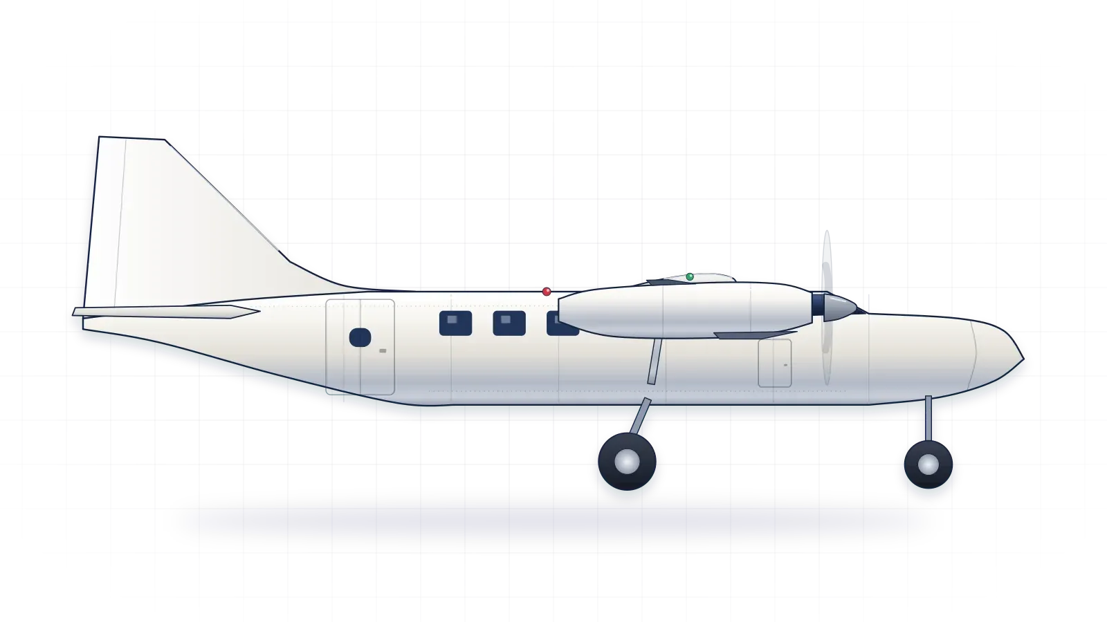 de Havilland Canada DHC-6 Twin Otter drawn as a collector's print: utility airplane with two turboprops, in a plain finish with no markings