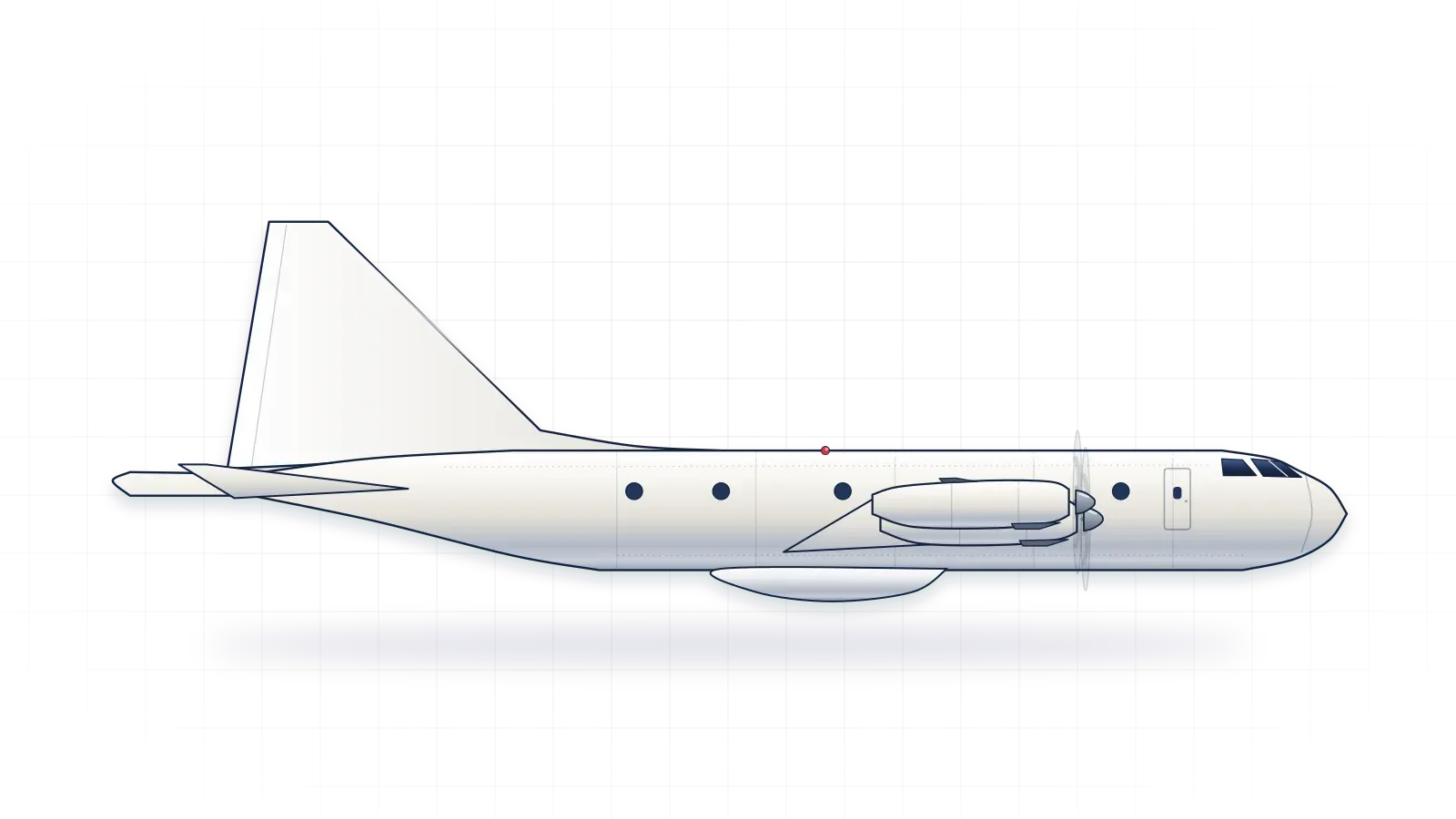 Lockheed WP-3D Orion drawn as a collector's print: hurricane hunter with four turboprops, in a plain finish with no markings